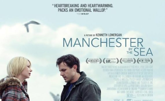 movie poster man and woman standing by water with seagulls flying