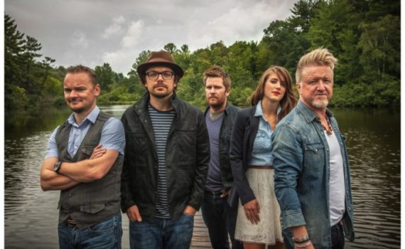 Members of the band, Gaelic Storm. Four men and one woman.