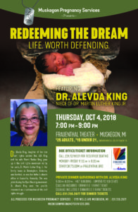 Redeeming the Dream with Dr. Alveda King @ Frauenthal Center | Muskegon | Michigan | United States